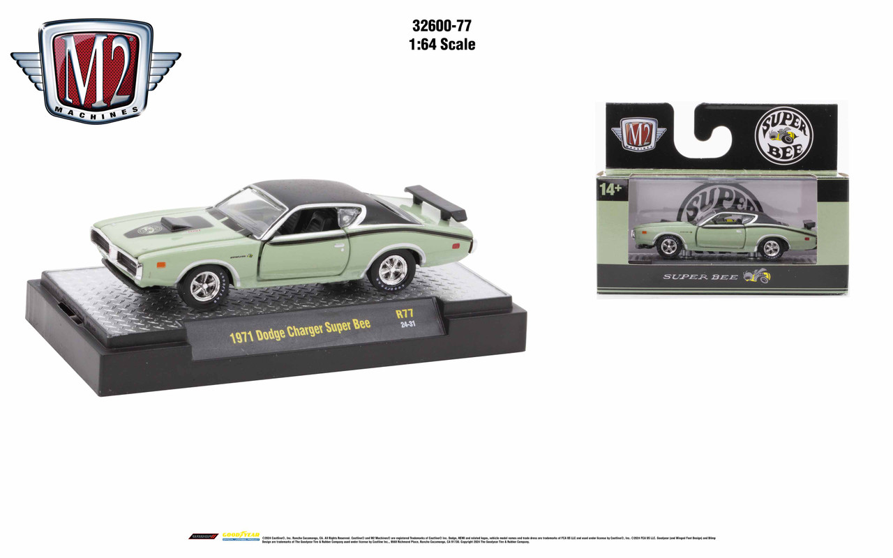 M2 Machines 1:64 Auto Authentic 1971 Dodge Charger Super Bee